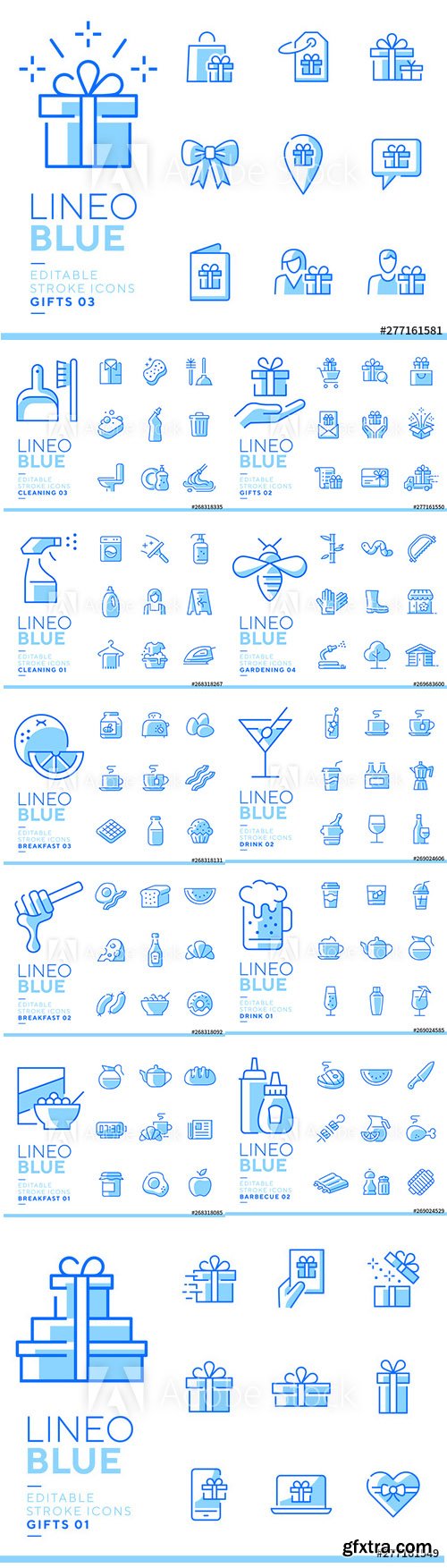 Lineo Blue - Line Icons Pack Vol 4