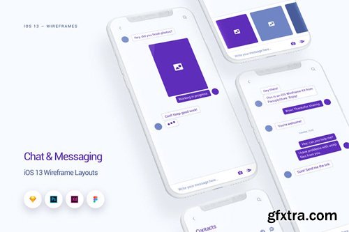 Chat & Messaging - iOS 13 Wireframe Kit