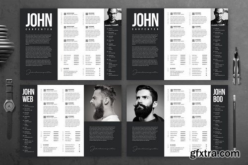 Minimal Black and White CV Template 52