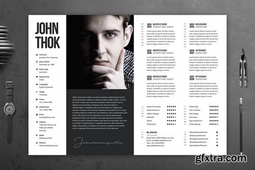 Minimal Black and White CV Template 52