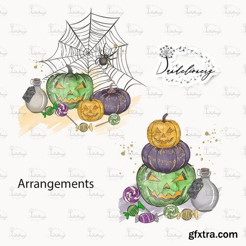 Cute Halloween design and digital paper pack