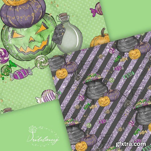 Cute Halloween design and digital paper pack