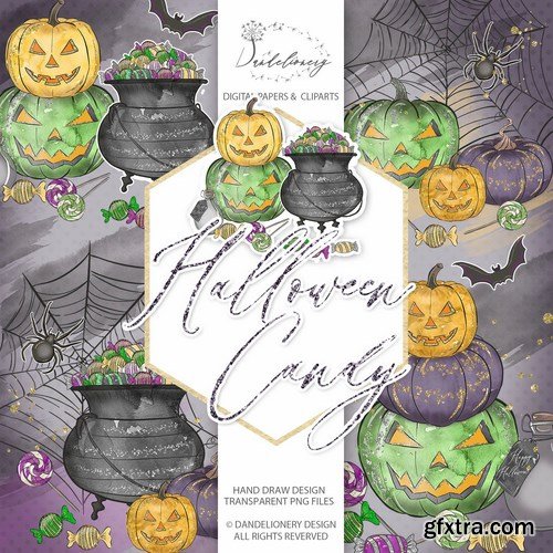 Cute Halloween design and digital paper pack