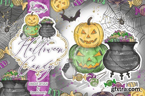 Cute Halloween design and digital paper pack