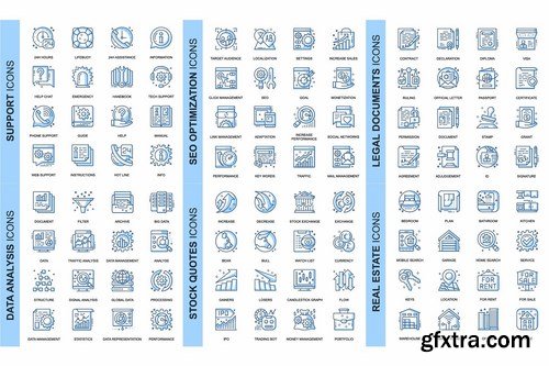 BIG Collection Business Thin Line Icons