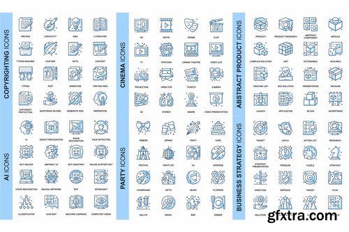 BIG Collection Business Thin Line Icons