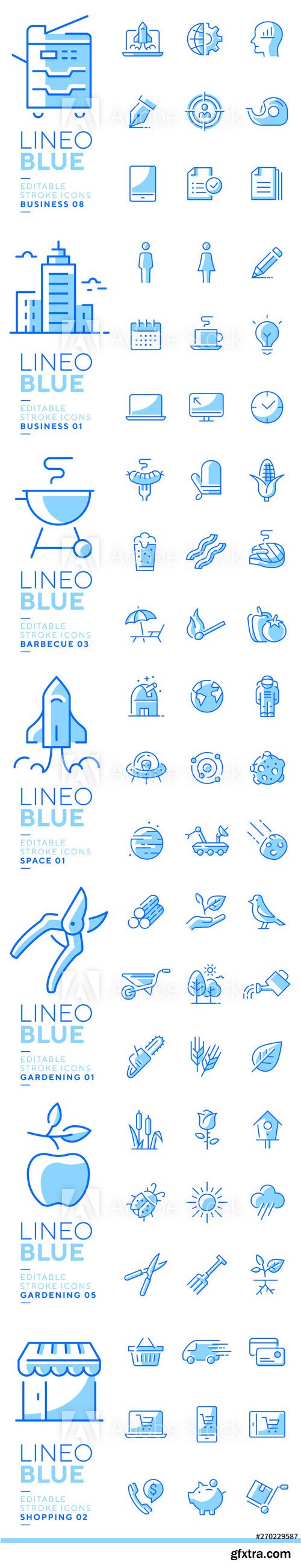 Lineo Blue - Line Icons Pack Vol 5