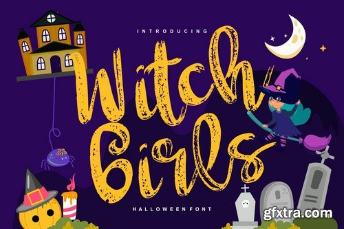 Witch girls Script Halloween Font