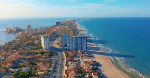 Aerial View. La Manga Peninsula Spain, Cartagena, Murcia - 57XWLMQ