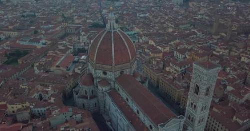 Aerial View on the City and Cathedral of Santa Maria Del Fiore - X57W4M3