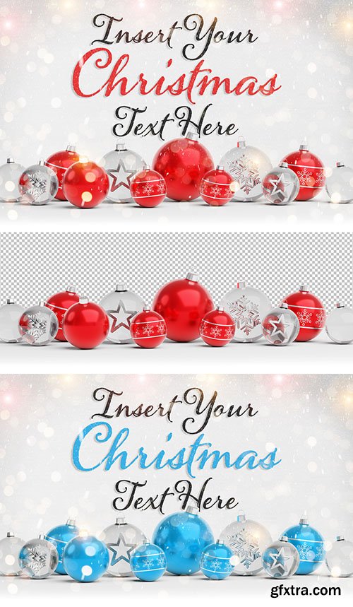 Christmas Card Mockup with Ornaments 294697862