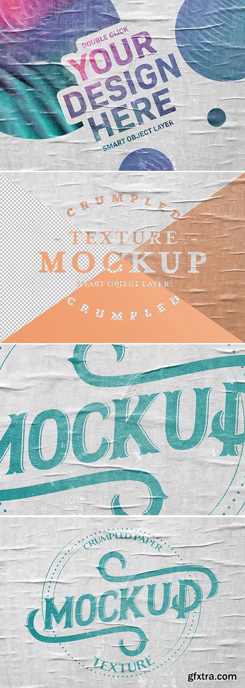 Crumpled Paper Texture Mockup 289338724