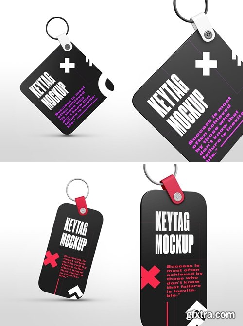 Rectangle and Square Key Tag Mockups