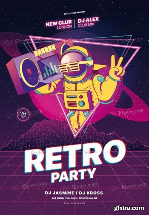 Retro Night V0910 2019 PSD Flyer Template