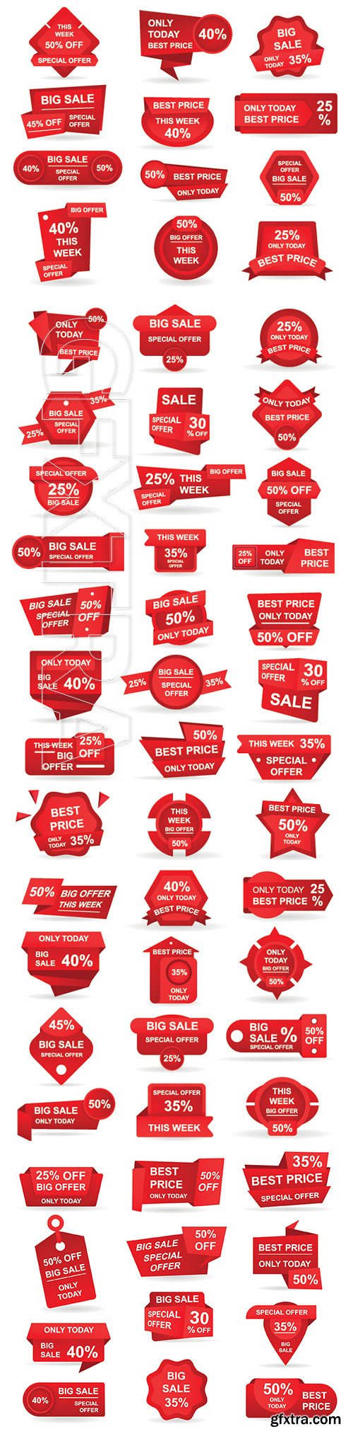 Stickers best offer price and big sale pricing badges design