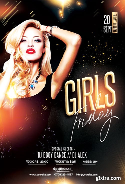 Friday Girls PSD Flyer Template