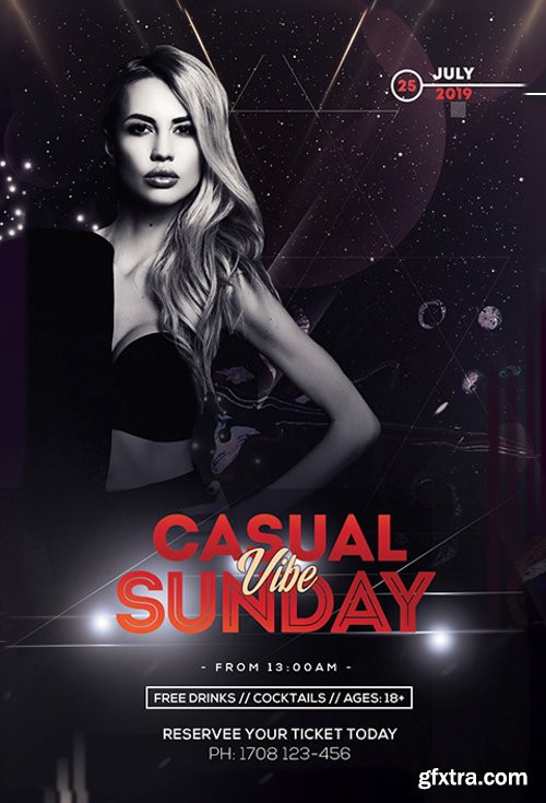 Casual Sunday Vibe PSD Flyer Template