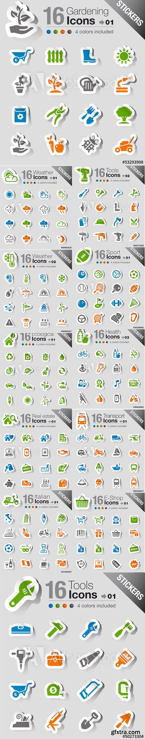 Stickers Icons Vector Pack