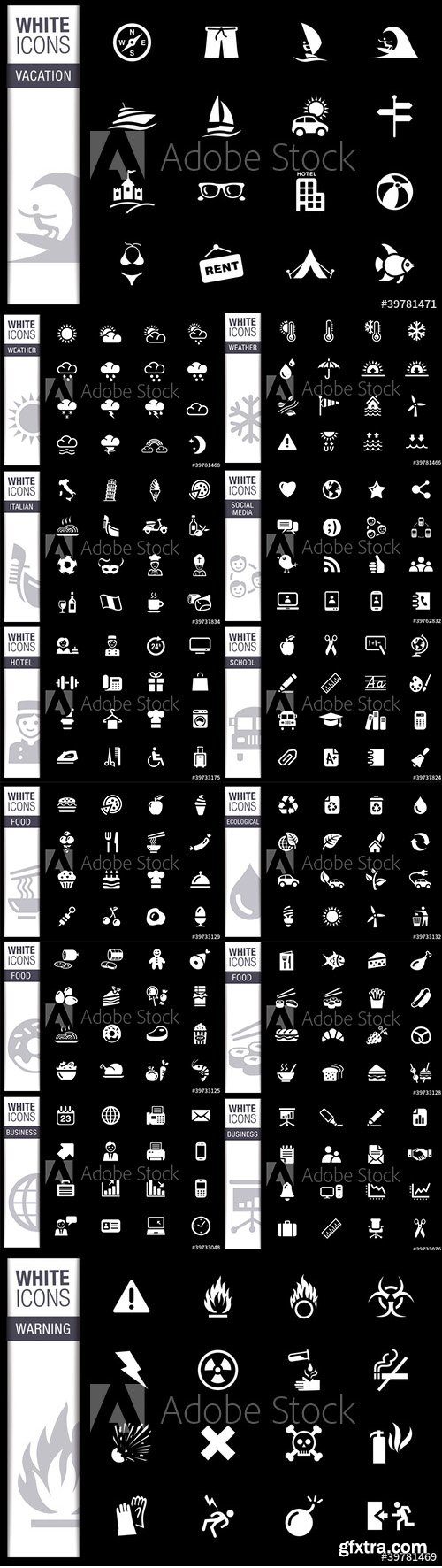 Vector Collection - WHITE Icons Pack