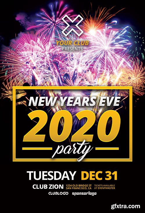 New Years Eve 2020 Flyer Template