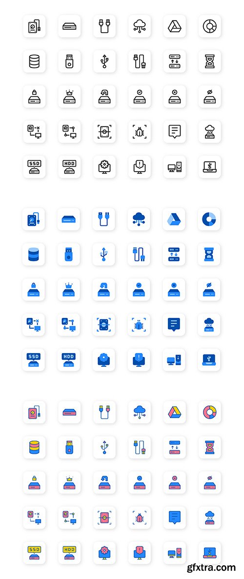 Hard Drive Icon Set