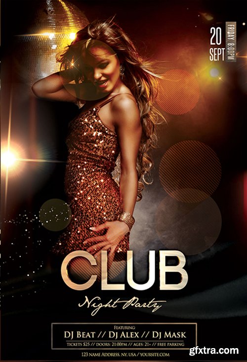 Club Night Party PSD Flyer Template