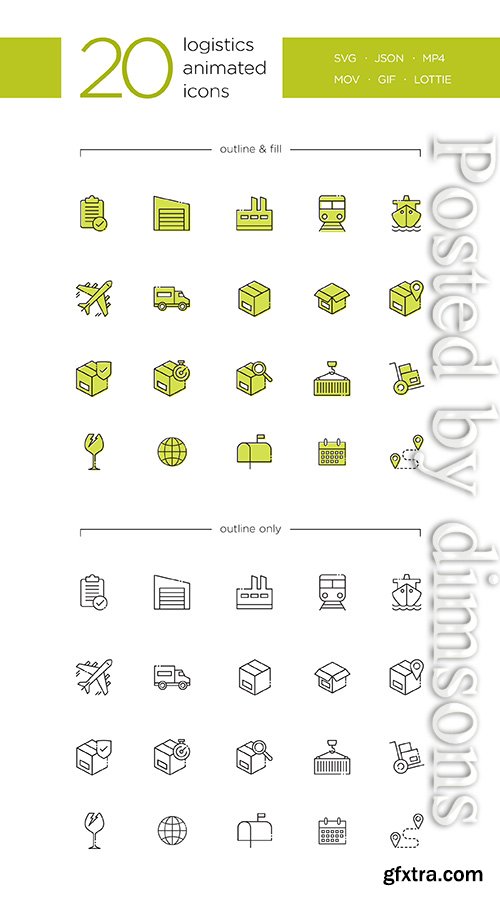 20 Logistics Animated Icons