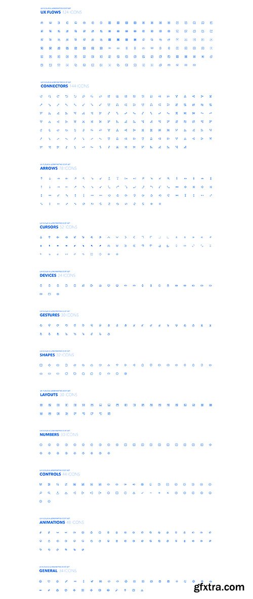 UX Flows & Wireframes Mega Icon Pack