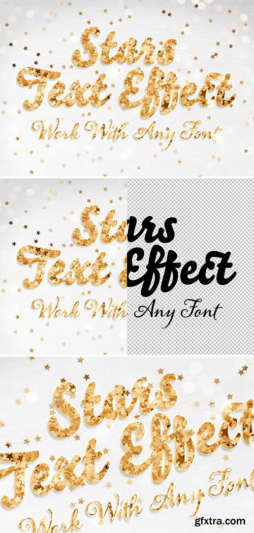 Golden Stars Text Effect Mockup 295340472