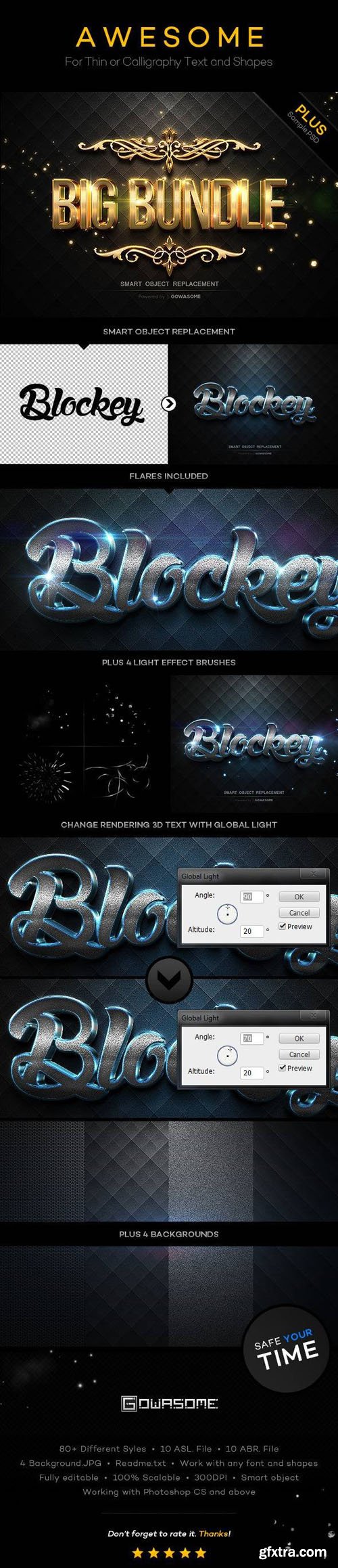 GR - 80+ Modern 3D Text Effects Big Bundle (Re-UP)