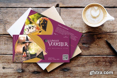 Wizard - Halloween Gift Voucher Card Template