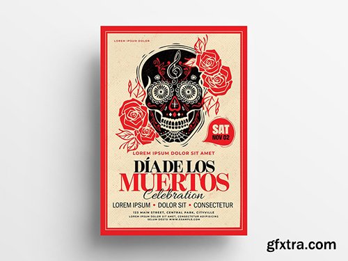 Dia De Los Muertos Illustrative Flyer Layout 295362290