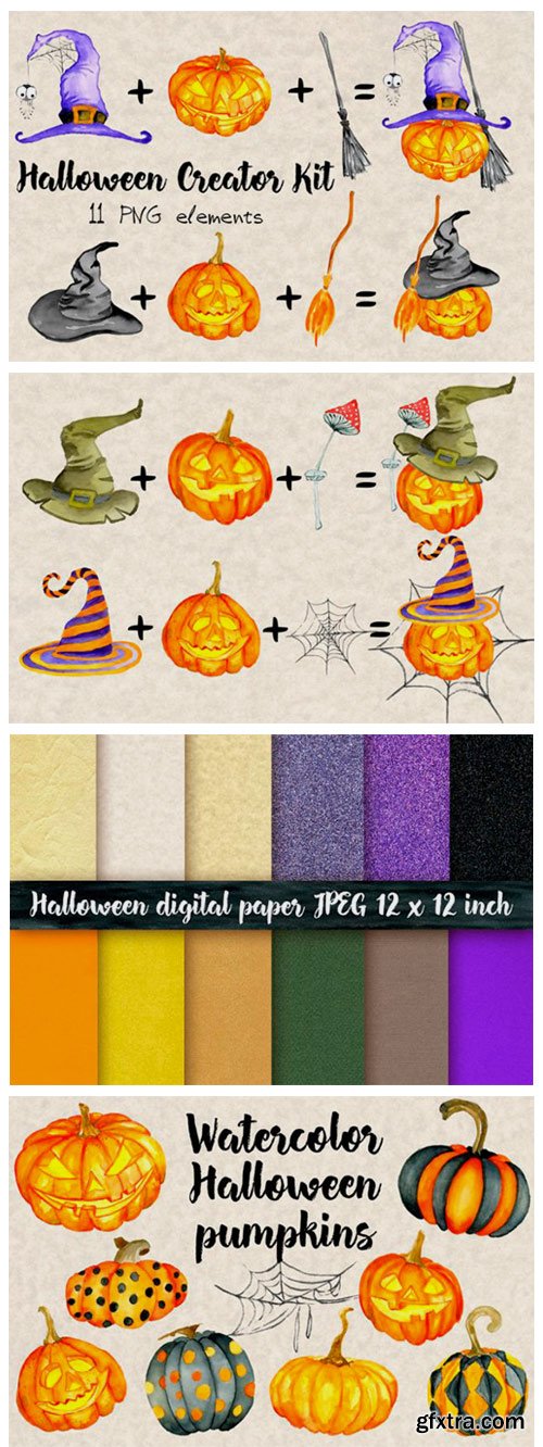 Happy Halloween Watercolor Set 1782043