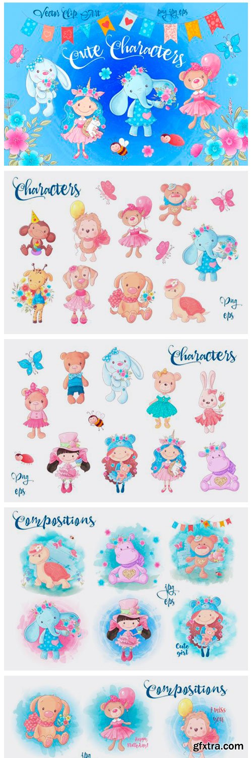 Cute Characters &ndash; Vector Clip Art 1845144