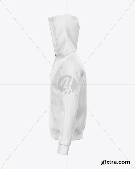 Zipped Hoodie Mockup - Left Side View 50015