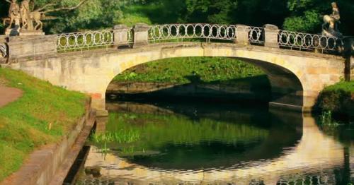 Centaurs Bridge In Pavlovsk Park St. Petersburg Russia - XAQ69PB