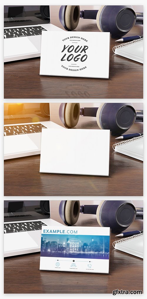 Business Cards On Wooden Desk Mockup 222848702