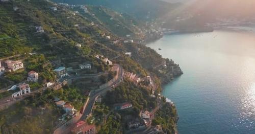 Aerial of Amalfi Coast - 85XTB6F