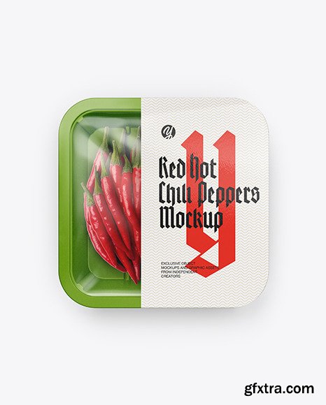 Plastic Tray With Red Chili Peppers Mockup 50092