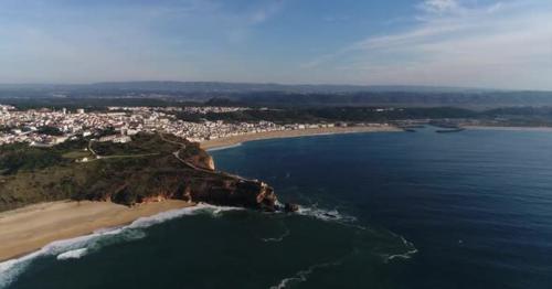 Aerial View of Nazaré, Portugal - V9QTC7S