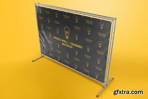 Press Wall Stand Banner Mockup