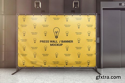 Press Wall Stand Banner Mockup