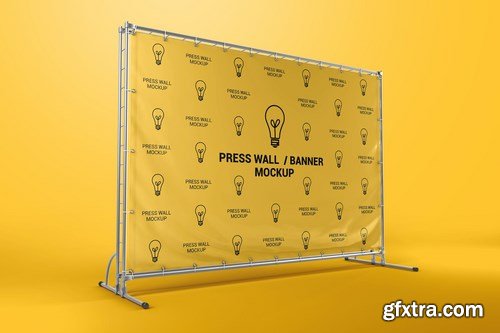 Press Wall Stand Banner Mockup