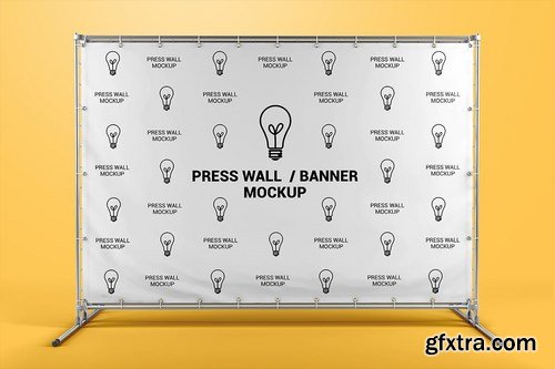 Press Wall Stand Banner Mockup