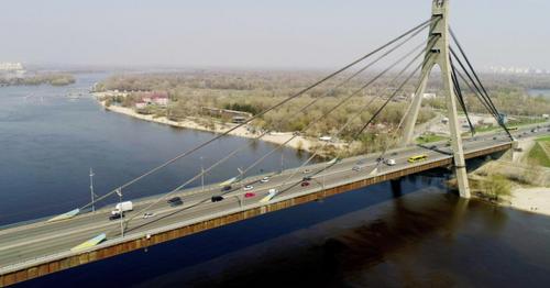 Aerial View of a City Traffic on the North Bridge - SRDY3NV