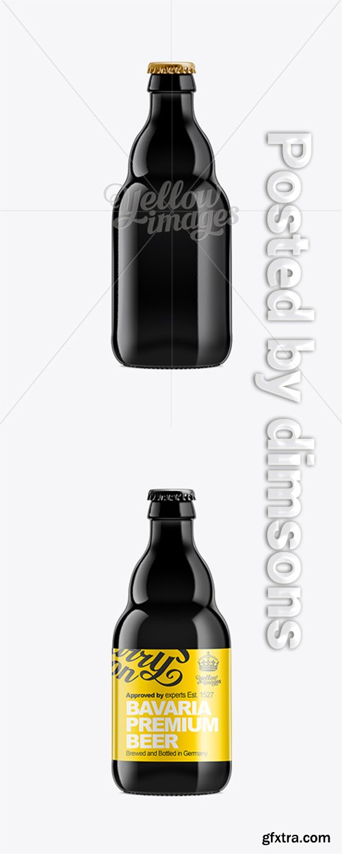 Black Glass Beer Bottle 330ml 10423