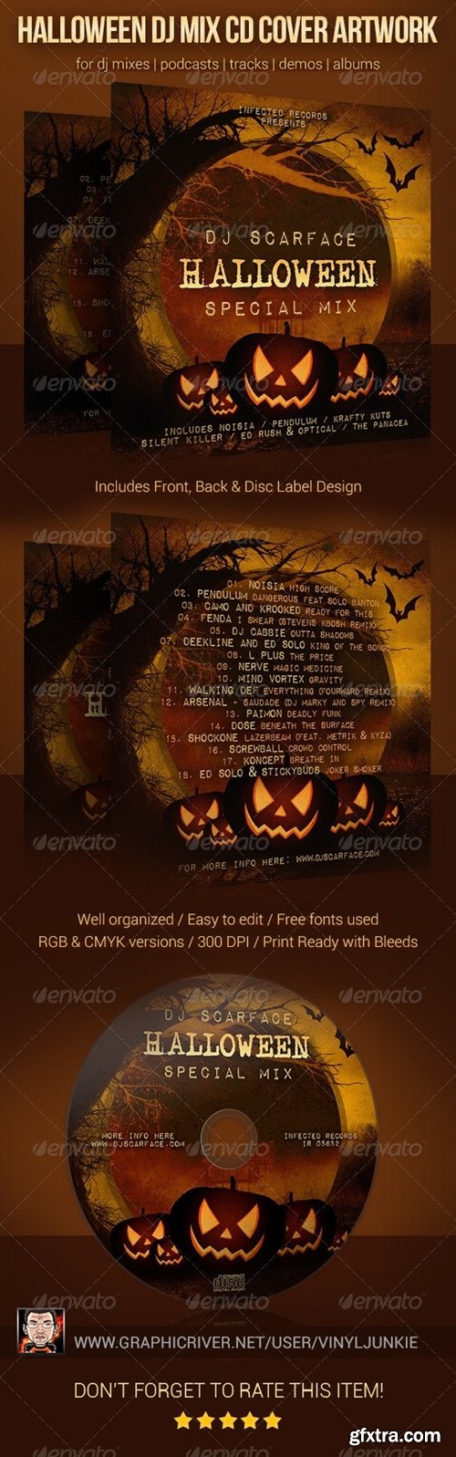 GraphicRiver - Halloween DJ Mix CD Cover Artwork Template 5872020