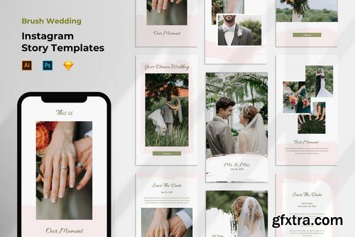 Instagram Stories Template Wedding Brush