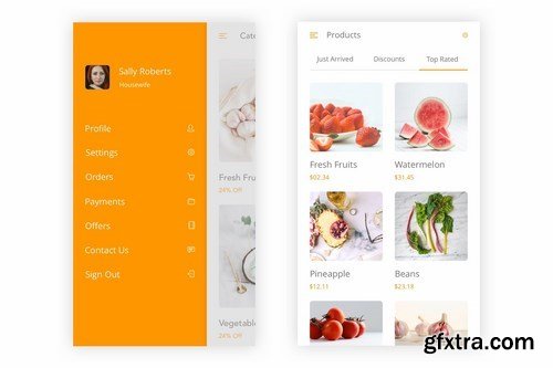 Grocery - Online Shopping Store UI Kit (Photoshop)