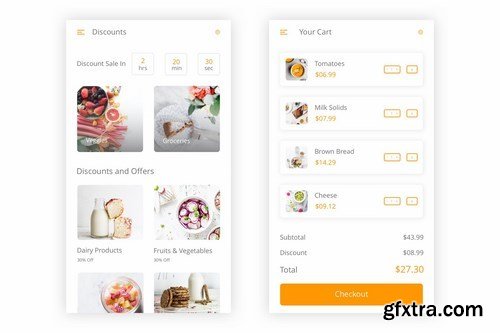 Grocery - Online Shopping Store UI Kit (Photoshop)